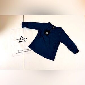 NWT trilogy design Company  Long sleeve Blue Shirt size 6-12 Month